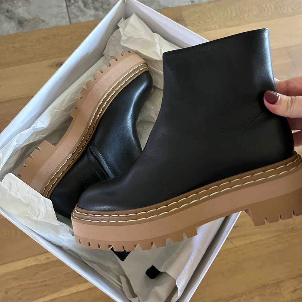 New Proenza Schouler Leather Platform Lug Sole Ankle Boots - Picture 7 of 8